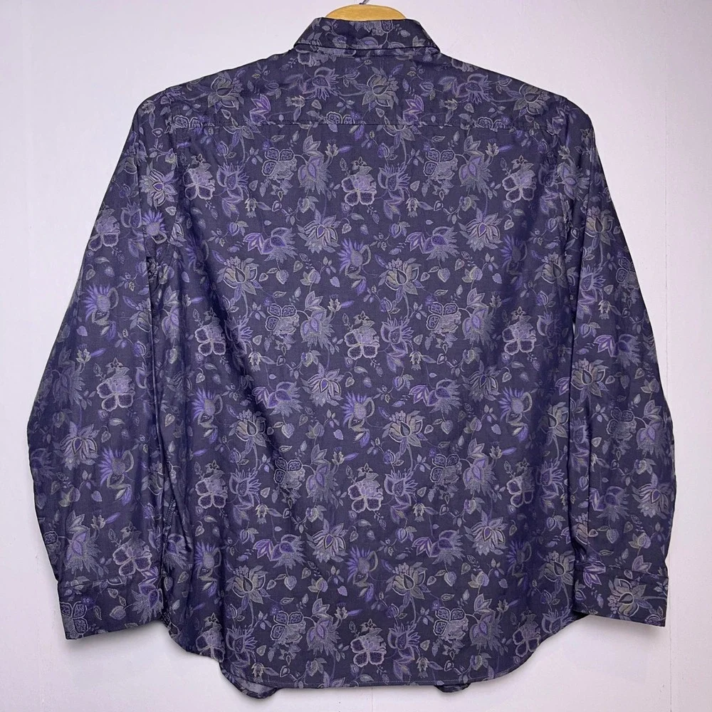 Robert Graham Men's 1XLT Purple Floral Button Down Modern Americana Flip Cudd - Picture 3 of 11